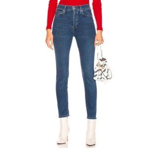 Re/Done High Rise Ankle Crop Skinny Jeans
